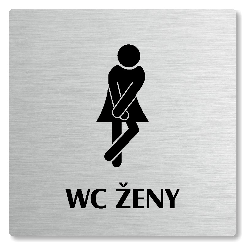 WC ženy, 80x80mm, stříbrná, Nevada